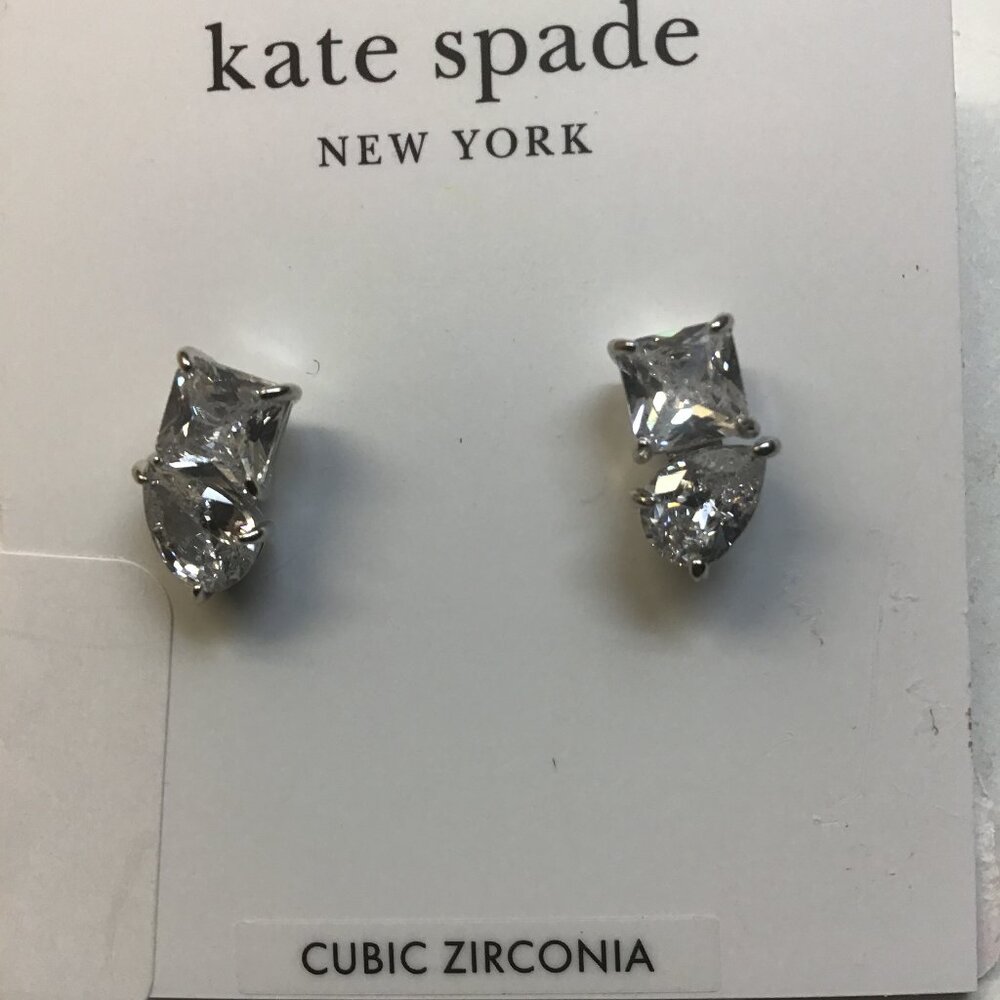 Kate Spade New Square and Teardrop Cubic Zirconia Earrings